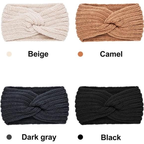 4 Pieces Chunky Knit Headbands Braided Winter Ear Warmers Crochet Head Wraps - Picture 2 of 6